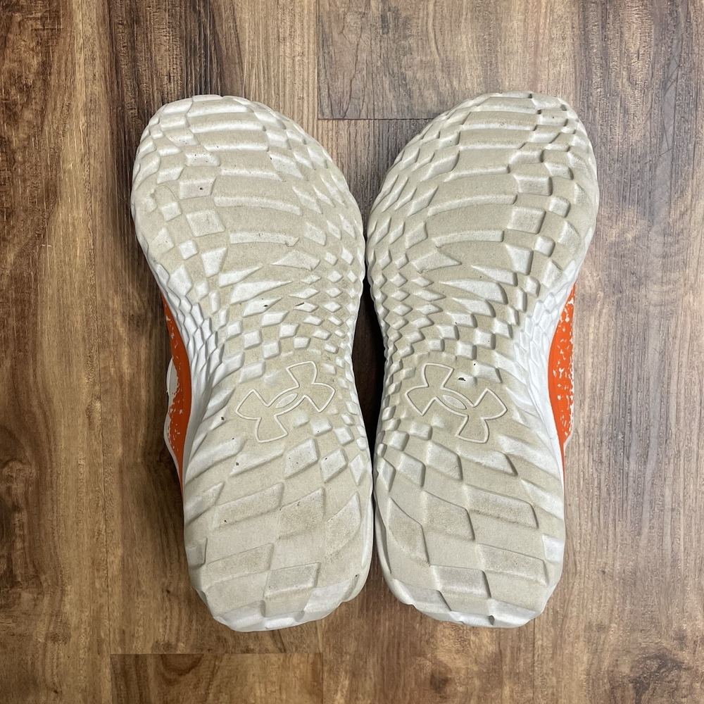 UA Under Armour SlipSpeed Mega Ripstop BOA Orange/White Shoes Men's Size 9 - Picture 2 of 6